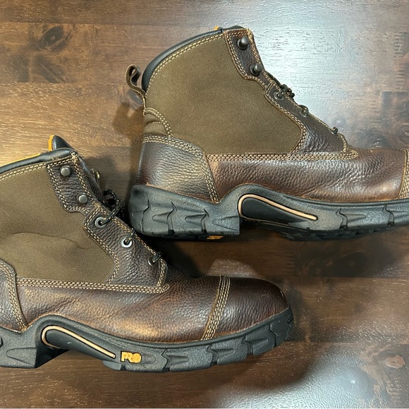 Timberland PRO 24/7 Men's Brown Leather Steel Toe Work Boots - Picture 3 of 5